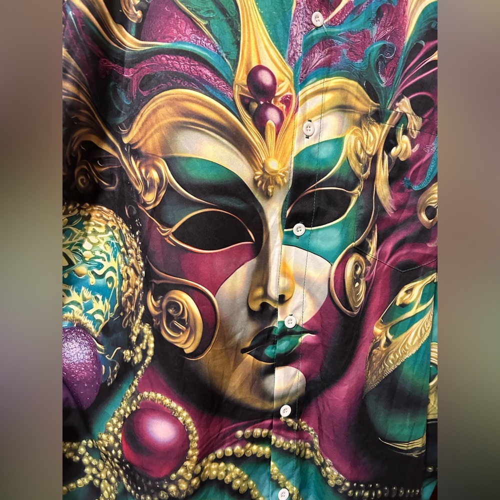 Colorful Mask Print Shirt - Picture 14 of 14
